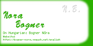 nora bogner business card